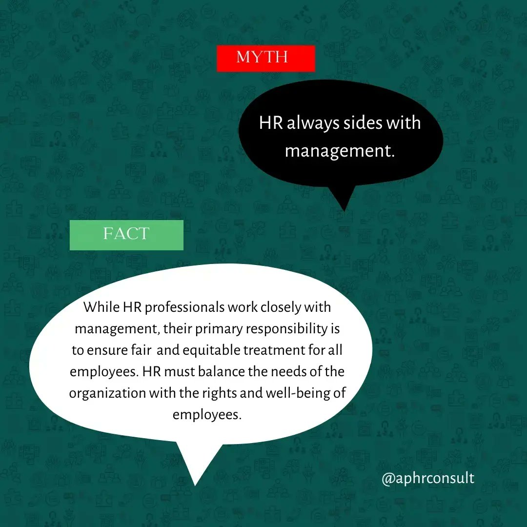 HR professionals may work with management but they also have a responsibility to ensure that the best interests of all parties involved are considered and protected.

#facts #factsandmyths #HRfacts #professionalism #management #humanresources #hrsevices #businessfacts #employee