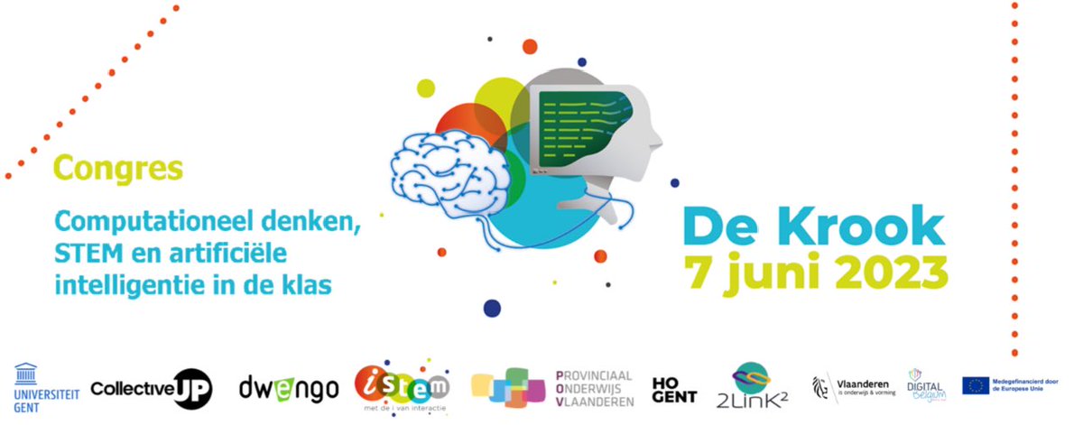 Neem deel aan het Congres Computationeel denken, STEM en artificiële intelligentie in de klas op 7 juni 2023!
Programma en inschrijven via dwengo.org/congres2023/