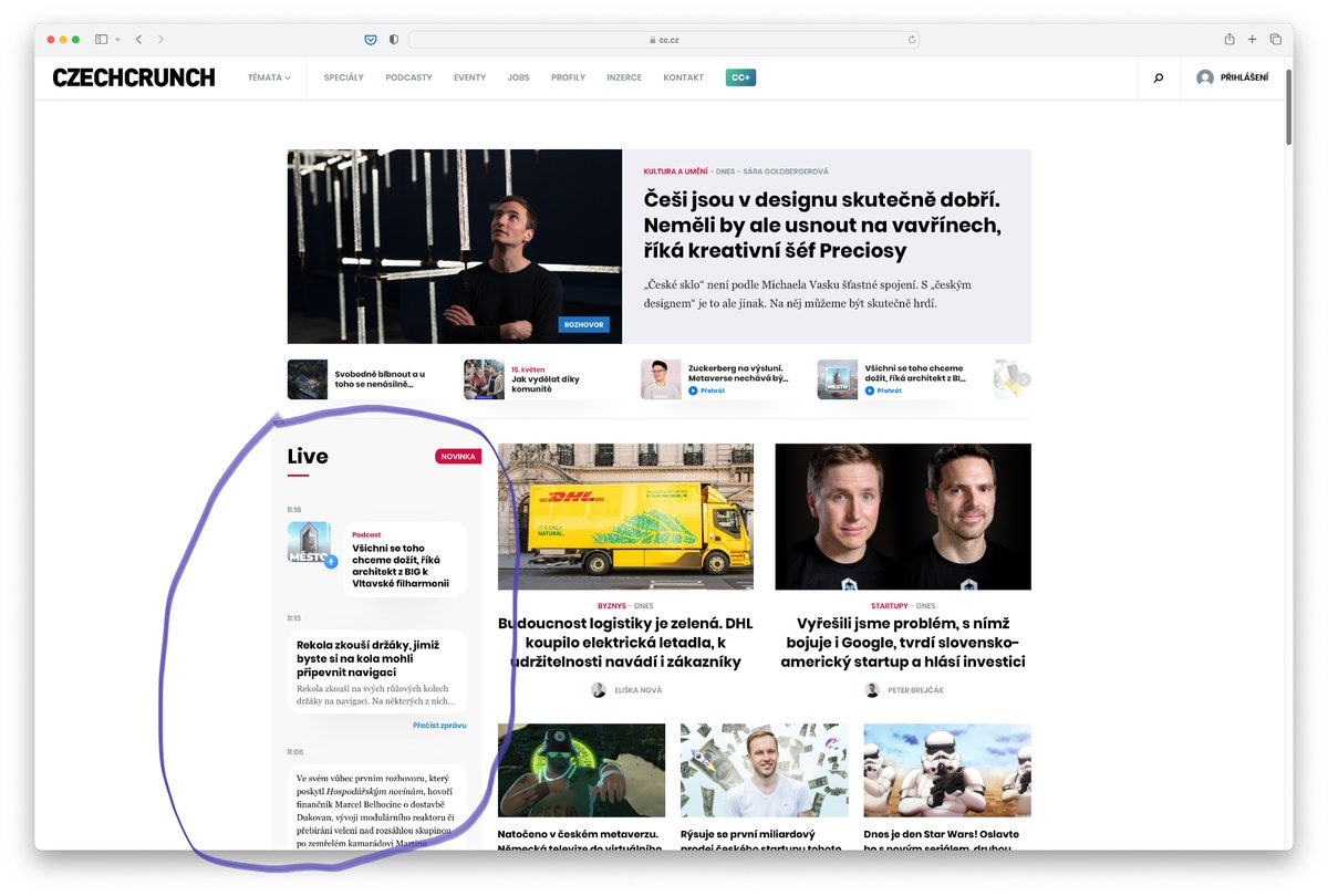 Cca před 2 týdny jsme spustili novinku v podobě „nekonečného“ feedu CC Live a rozjelo se to opravdu fantasticky. Všechny podstatné engagement metriky vzrostly a náš tým víceméně 24/7 kurátoruje to nejlepší nejen z CC.cz, ale celého internetu.