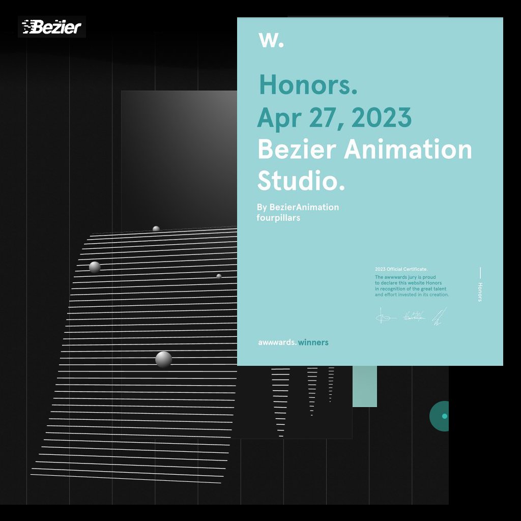 One more "Honorable Mention" from Awwwards for Bezier Animation Studio website! bezier.gr
This recognition wouldn't have been possible without the hard work and dedication of both teams. 
Thank you <a href="/awwwards/">awwwards.</a> jury &amp; <a href="/bezier_studio/">BEZIER ANIMATION STUDIO</a> #awwwards #honorablemention #Website