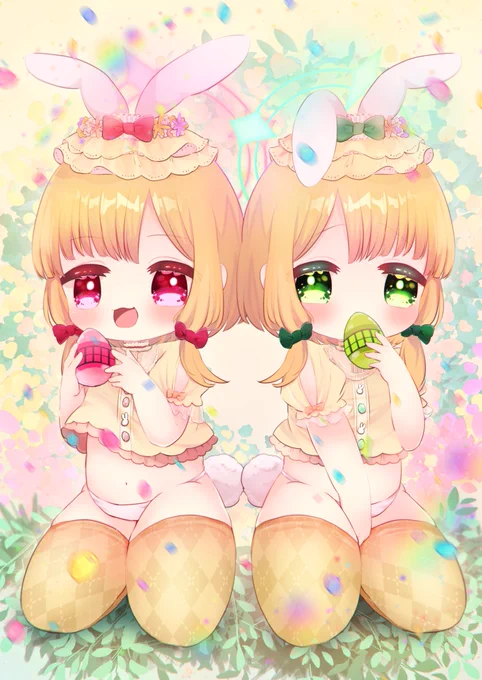 去年描いたイースターミドモモ #ブルーアーカイブ #ブルアカ