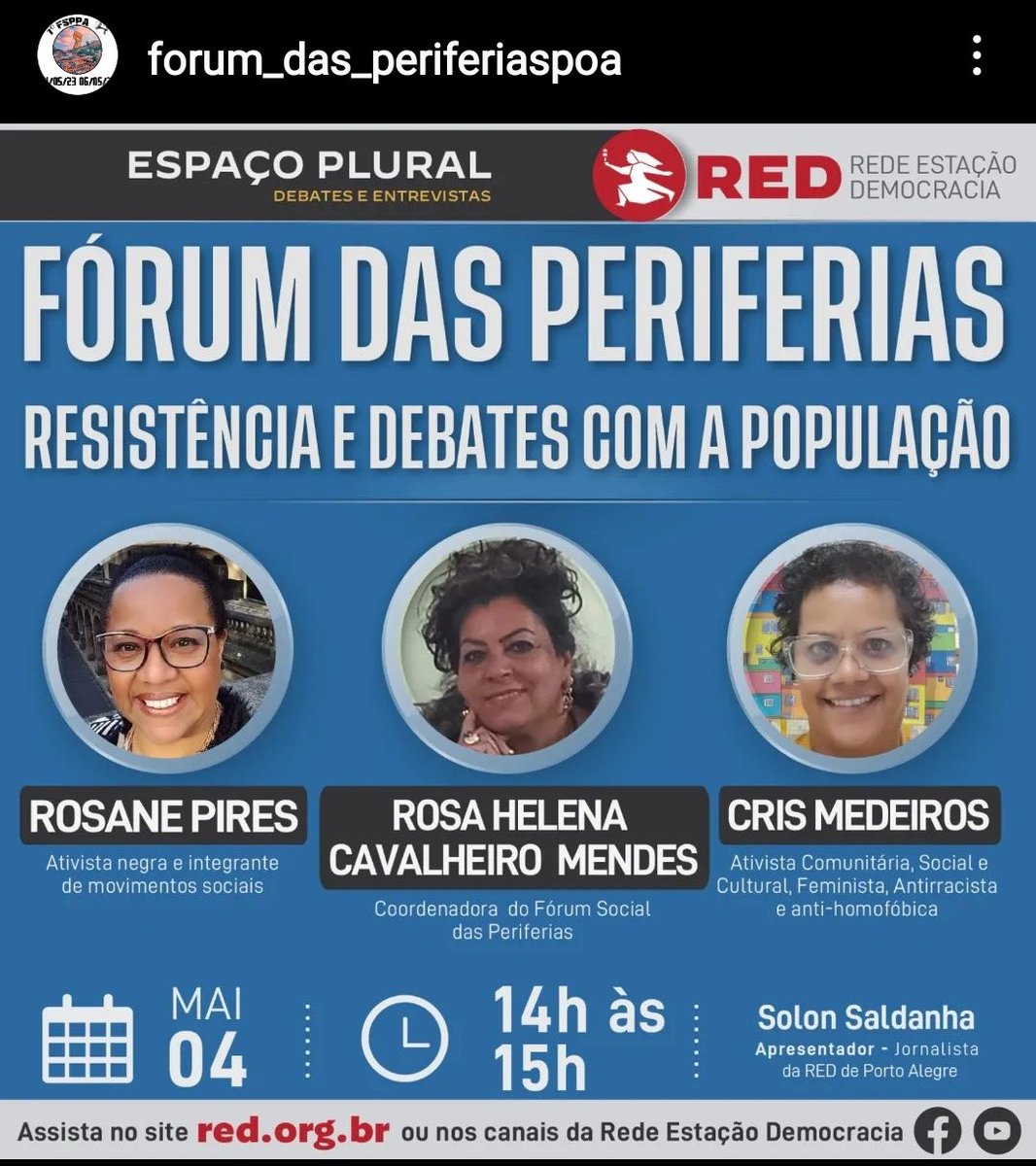 forumperifepoa's tweet photo. Não vai perder!!! https://t.co/l8D4u6vo2T