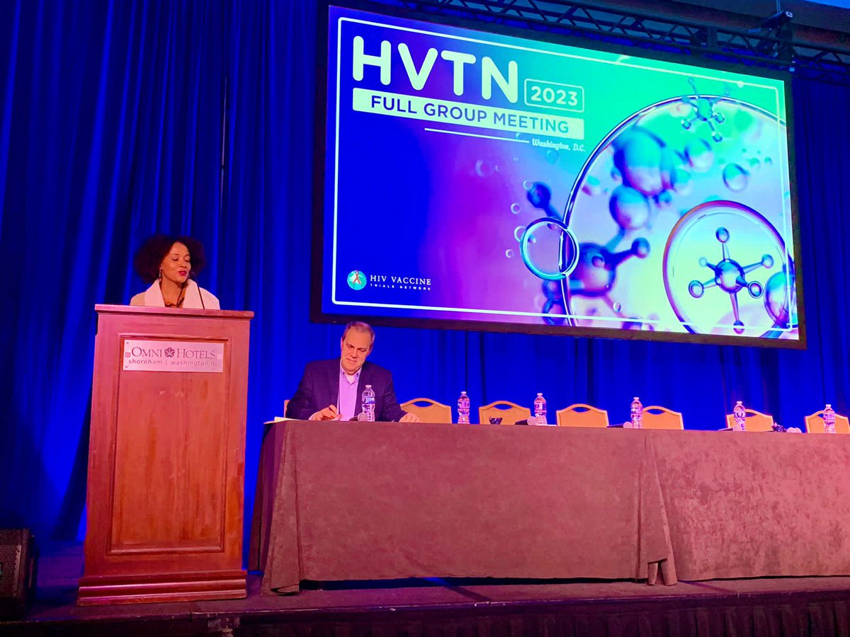 Auruminstitute's tweet photo. Aurum Community Engagement Manager: Clinical Research Support Research Centre Klerksdorp, Blossom Makhubalo presenting in a Plenary Session: Facilitating a People-Centred Process in Community Practice at the 2023 HVTN Full Group Meeting In Washington DC. https://t.co/2a8UV6EPLa