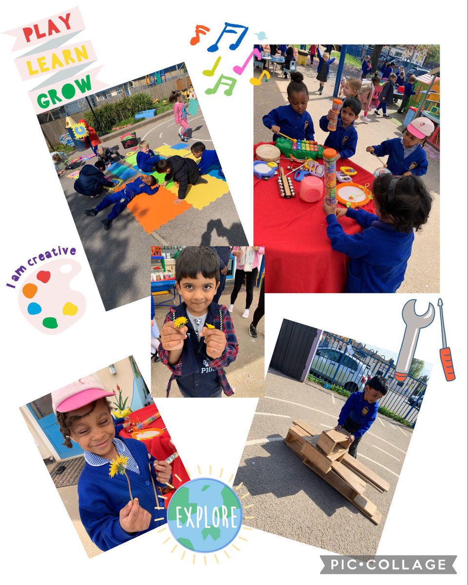 StTeresasHarrow's tweet photo. The #EYFS children loved exploring the outside area in the sunny weather and they were so creative. The blossom was beautiful. We love sharing ideas and playing together. #teamwork #OutsideArea #Explore #StTs💙💛 https://t.co/az2HL8vzMt