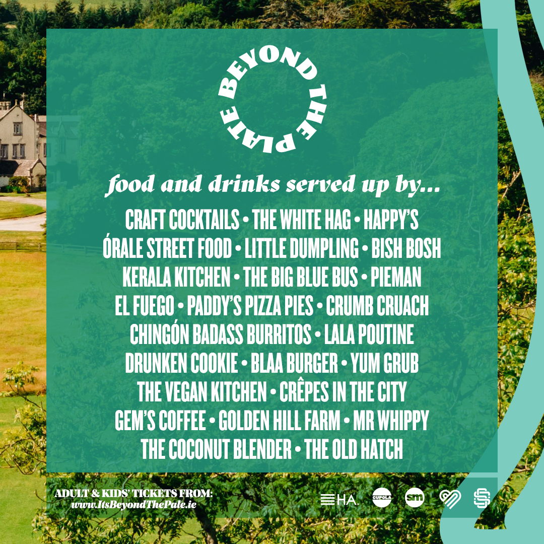 We'll be showcasing food, folklore & feasting through talks, tastings, chats, demos and craic, all within the phenomenal surroundings of Glendalough Estate 🌮🍸Loads of delicious bevvies and bites too of course from some of the best Irish street food and bars 🍻 @BeyondThePaleIE