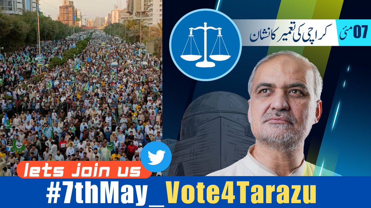 KarachiJamaat's tweet photo. Let's Join Us:
#7thMay_Vote4Tarazu https://t.co/ZSDZ5PfFfx