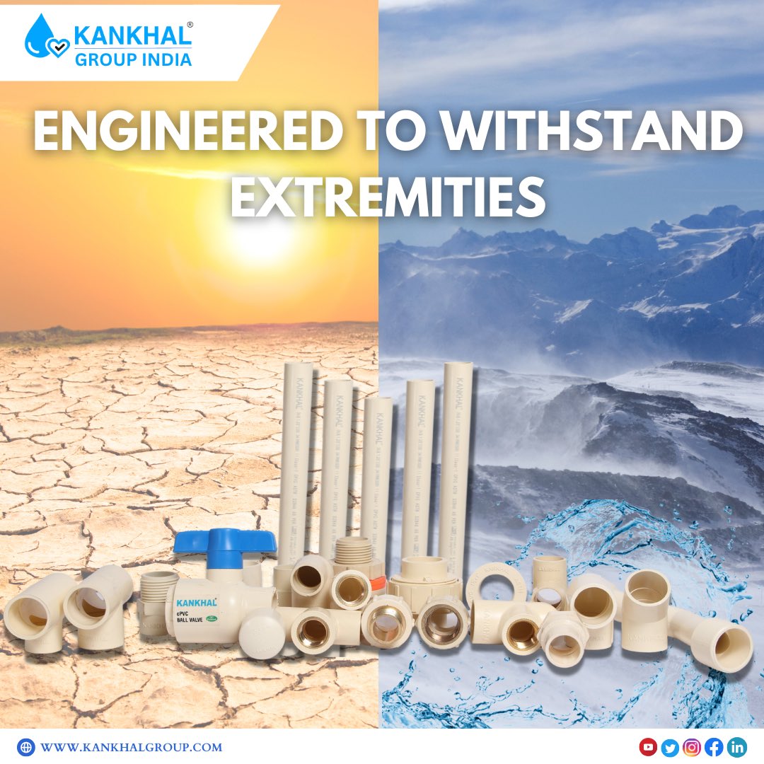 kankhalpipes's tweet photo. Hot or cold, we've got your pipes covered! Our CPVC range can handle extremes like a boss.
#kankhal #cpvc https://t.co/LqflV6cvIy