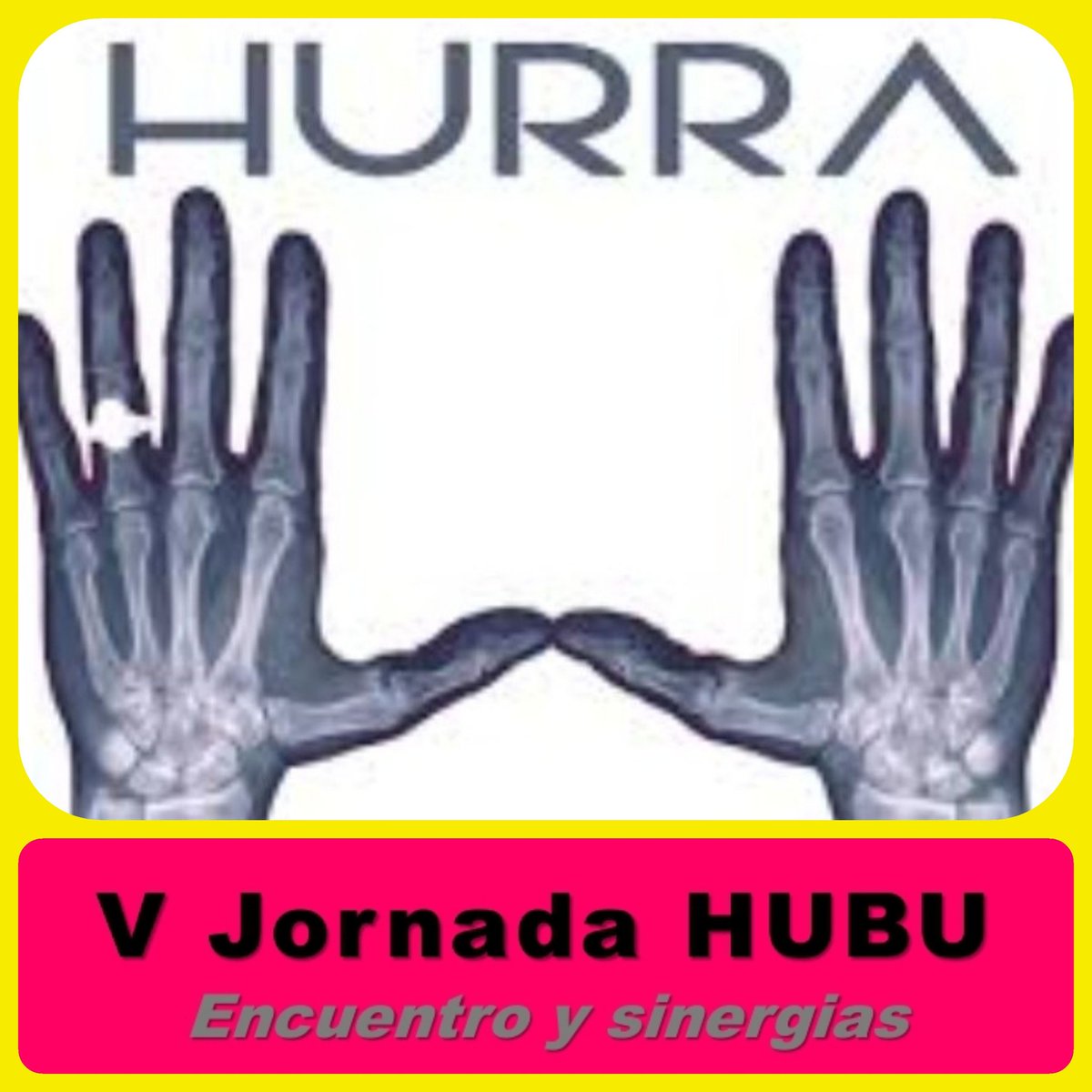 Tengo el placer de comunicaros que Proyecto HURRA estará presente en la V Jornada HUBU #Radiographers #Sacyl de la mano de  César Arroyo.
3 de junio en el Hospital Universitario de Burgos.
🙌🙌☢️🙌🙌
proyectohurra.com
#Humanización #Radiología #Sanidad
<a href="/ProyectoHURRA/">HURRA</a>