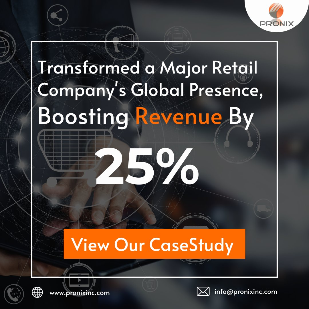 How can you transform your retail business globally and increase revenue? 🤔

View our case study to find out: lnkd.in/gYgSmueD

#pronixinc #RetailTransformation #GlobalPresence #BoostRevenue #CaseStudy #BusinessGrowth #retailindustry