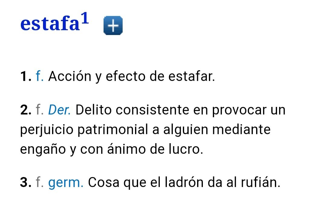 eac29's tweet photo. Buenos días @ticknbox_es , mirad lo que dice la RAE sobre "estafa": https://t.co/sz6gkscMVm