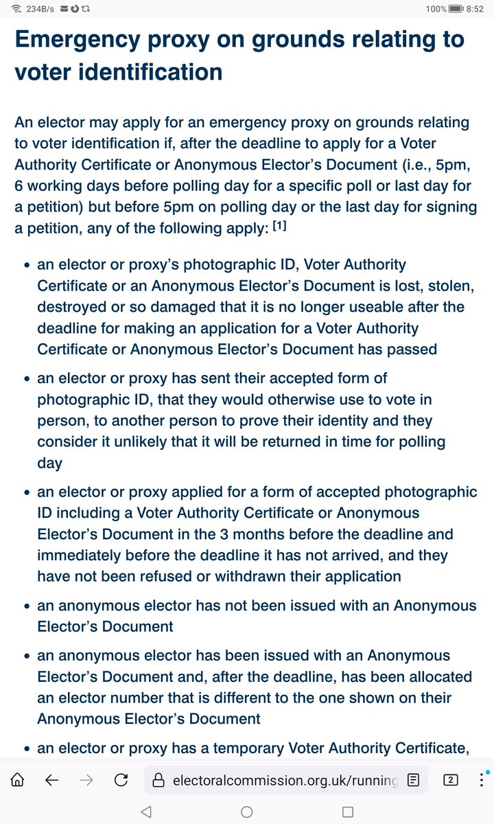 FireyRoxy's tweet photo. Remember, if you are voting for a anyone (other than Tory) and you don't have ID, you can set up a proxy vote up till 5pm today and get someone with ID to vote for you. https://t.co/TkI53SX8TK