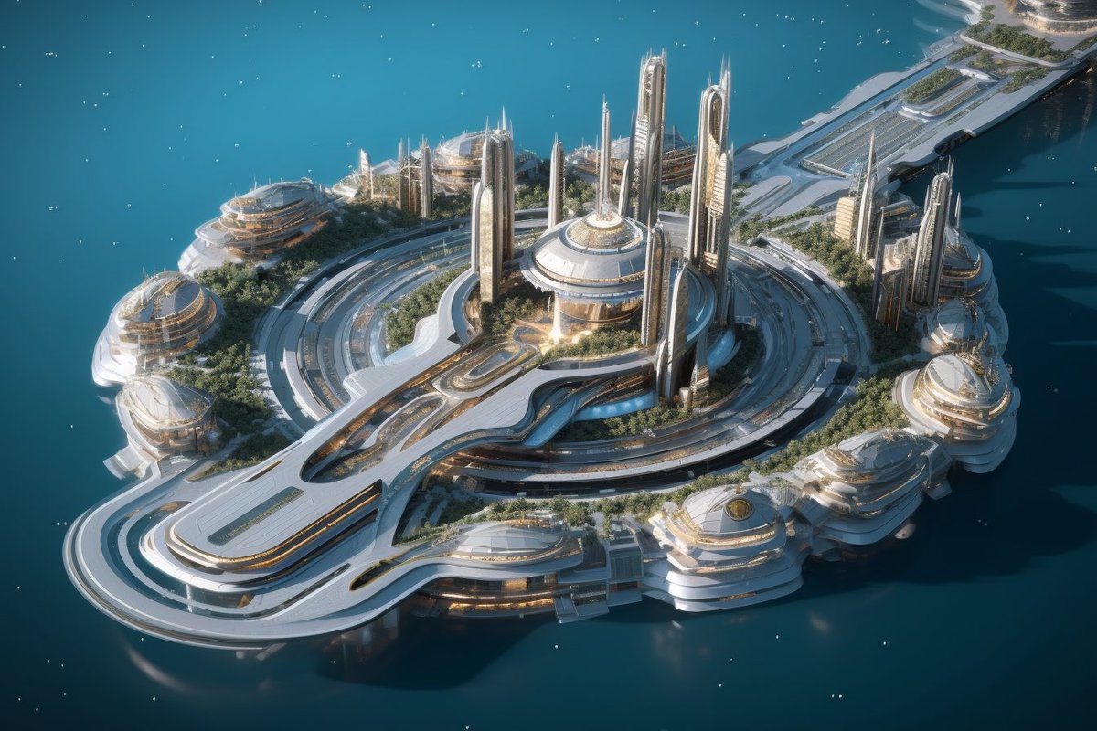 AI_creative_gal's tweet photo. A bird's-eye view of an intergalactic sci-fi luxury city 📷 

#city #scifi #scifiart #galactic #intergalactic #luxury #luxurystyle #big #fantastic #fantasy #fantasyart #modern #modernart #white #architecture #midjourney #midjourneyart #digital #art #artgallery #aiart https://t.co/aSJHqSvevw