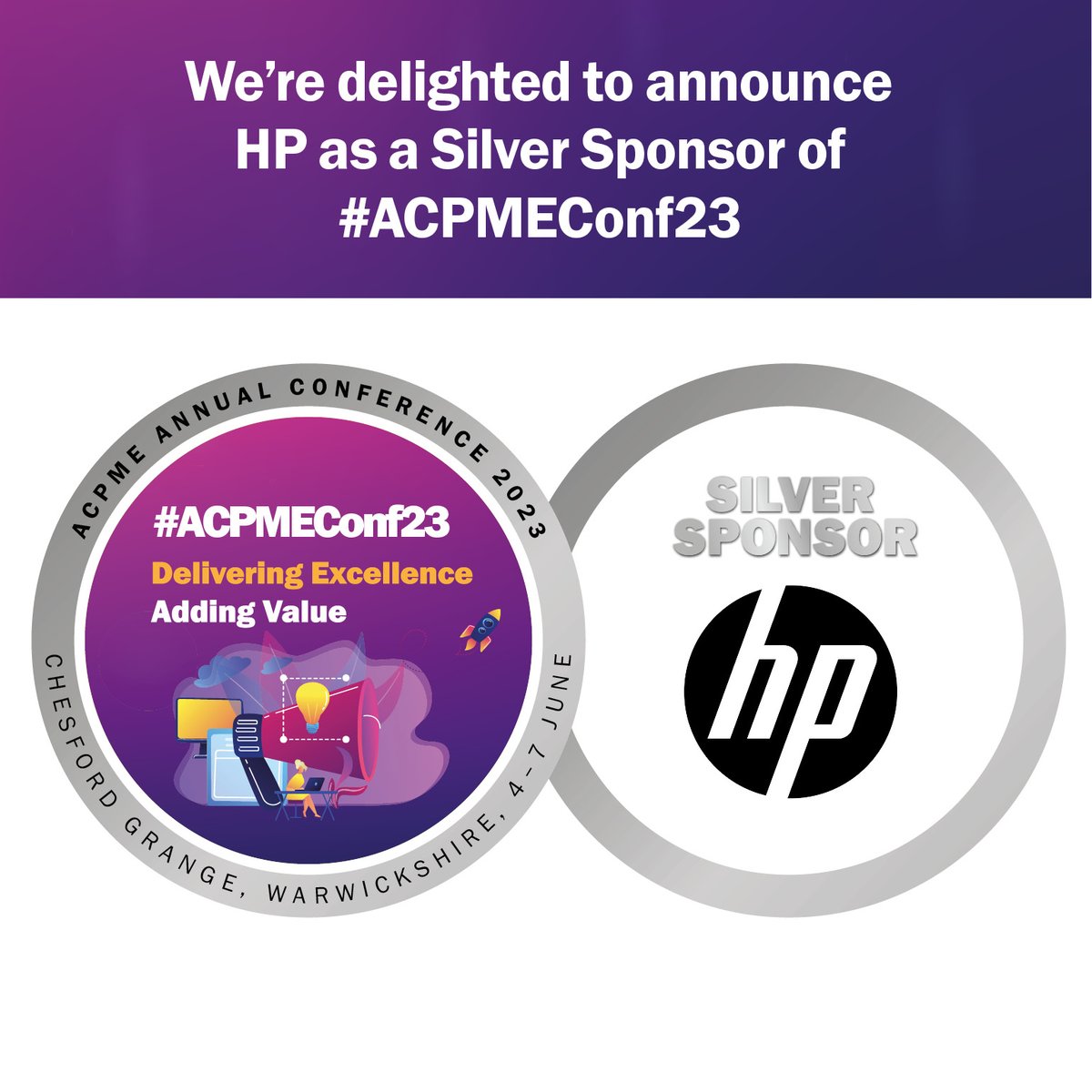 We’re delighted to announce <a href="/HPUK/">HP UK</a>  are sponsoring #ACPMEConf23. Join them at The Chesford Grange 4–7 June. #ACPMEfamily