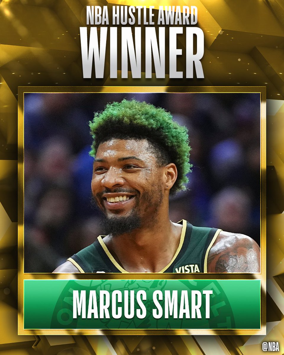 NBA's tweet photo. The winner of the 2022-23 NBA Hustle Award is... Marcus Smart!

#NBAAwards https://t.co/87AtlfItBe