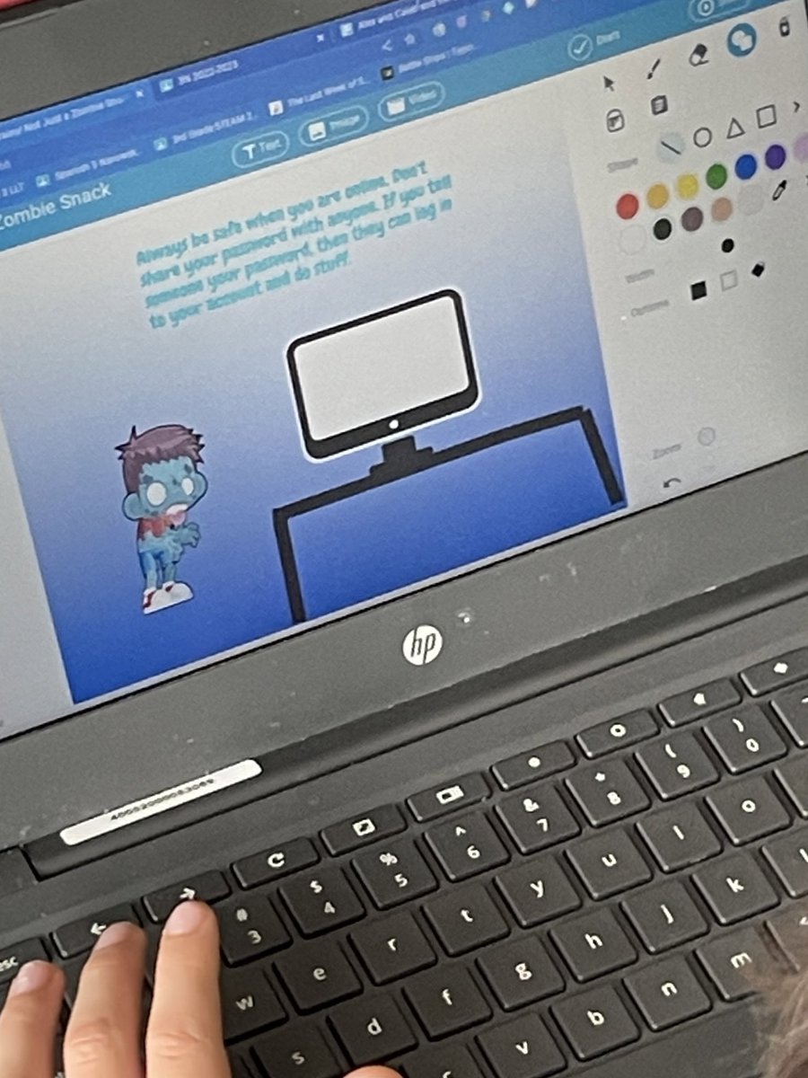 RiverfieldLLC's tweet photo. We love @stacymcanulty’s “Brains! Not Just a Zombie Snack” &amp; used our own delicious brains (and Wixie) to give digital citizenship advice to any zombies who may be lurking about. @Tech4Learning https://t.co/gz9KaTzrT1
