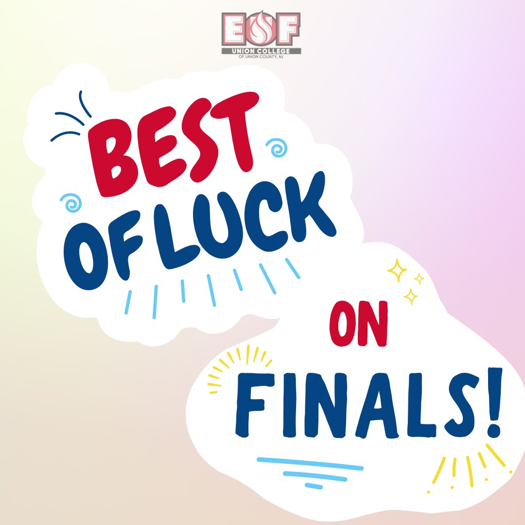 UnionCollegeEOF's tweet photo. Your EOF family wishes you success with all finals! https://t.co/LDeJc3Npbi