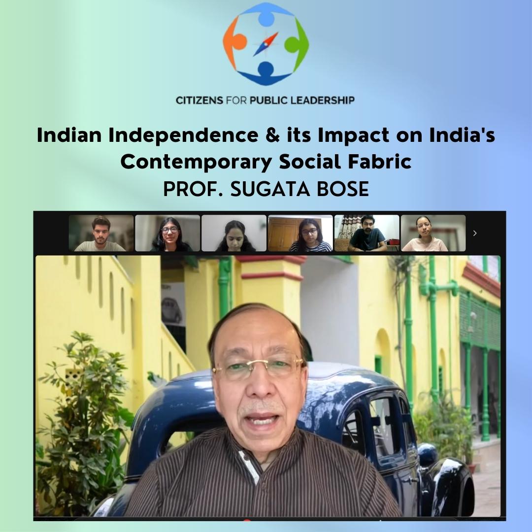 CPLFellows's tweet photo. We were honoured to have @BoseSugata speak to #CPLFellows on the crucial topic of the impact of India's #independence on its contemporary social fabric. His eloquence of speech and depth of knowledge were a delight to witness! 

#Fellowship #CPL https://t.co/QYPysecrkz