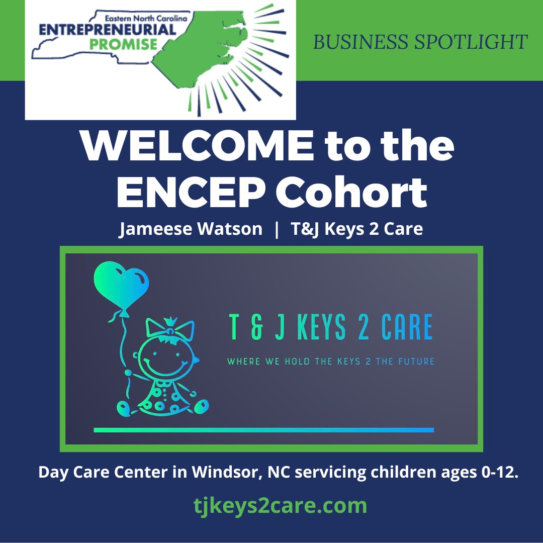 EasternNcep's tweet photo. Welcome to ENCEP Cohort IV, Jameese Watson of T&amp;J Keys 2 Care - https://t.co/3x0wmieRoa
A Day Care Center in Windsor, NC servicing children ages 0-12. https://t.co/yin7orYPbH