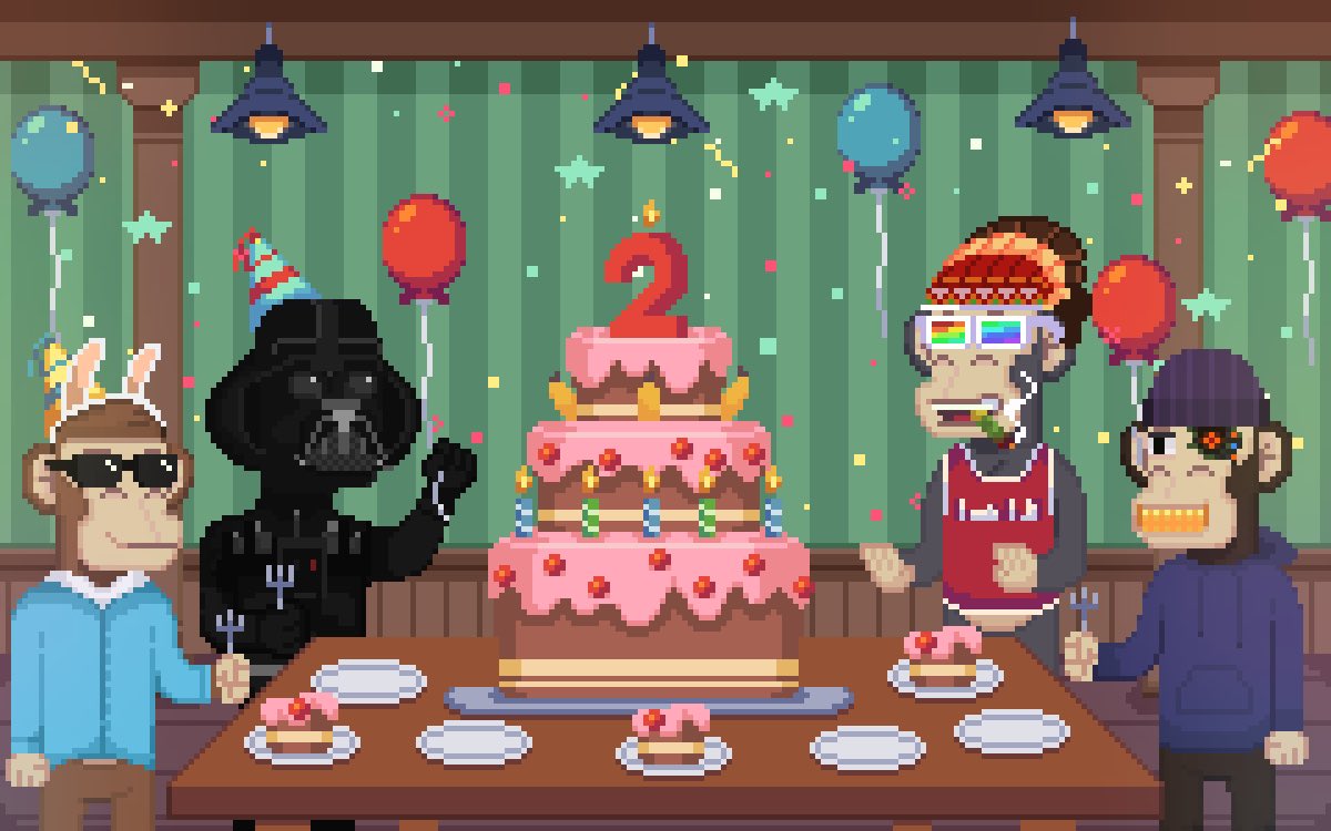 ApeGangNFT's tweet photo. Today’s Ape Gang’s 2nd birthday, which means we’re 88 years old in NFT years. May the fourth be with you 🫶 https://t.co/mfF5ybmYfi