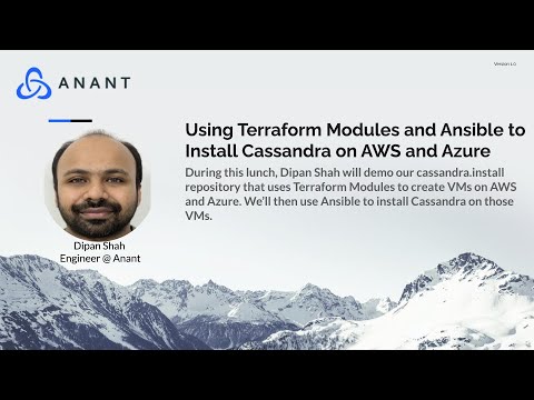 Anant Corporation (@anantcorp) on Twitter photo Our weekly <a href="/cassandra/">Apache Cassandra</a> Lunch is streaming in 30 minutes! We'll be demonstrating how to use Terraform modules and <a href="/ansible/">Red Hat Ansible</a> to install <a href="/cassandra/">Apache Cassandra</a> on <a href="/awscloud/">Amazon Web Services</a> and <a href="/Azure/">Microsoft Azure</a>. This lunch goes hand in hand with our latest Runbook, grab your copy and join us!
buff.ly/425ynt4 Our weekly <a href="/cassandra/">Apache Cassandra</a> Lunch is streaming in 30 minutes! We'll be demonstrating how to use Terraform modules and <a href="/ansible/">Red Hat Ansible</a> to install <a href="/cassandra/">Apache Cassandra</a> on <a href="/awscloud/">Amazon Web Services</a> and <a href="/Azure/">Microsoft Azure</a>. This lunch goes hand in hand with our latest Runbook, grab your copy and join us!
buff.ly/425ynt4