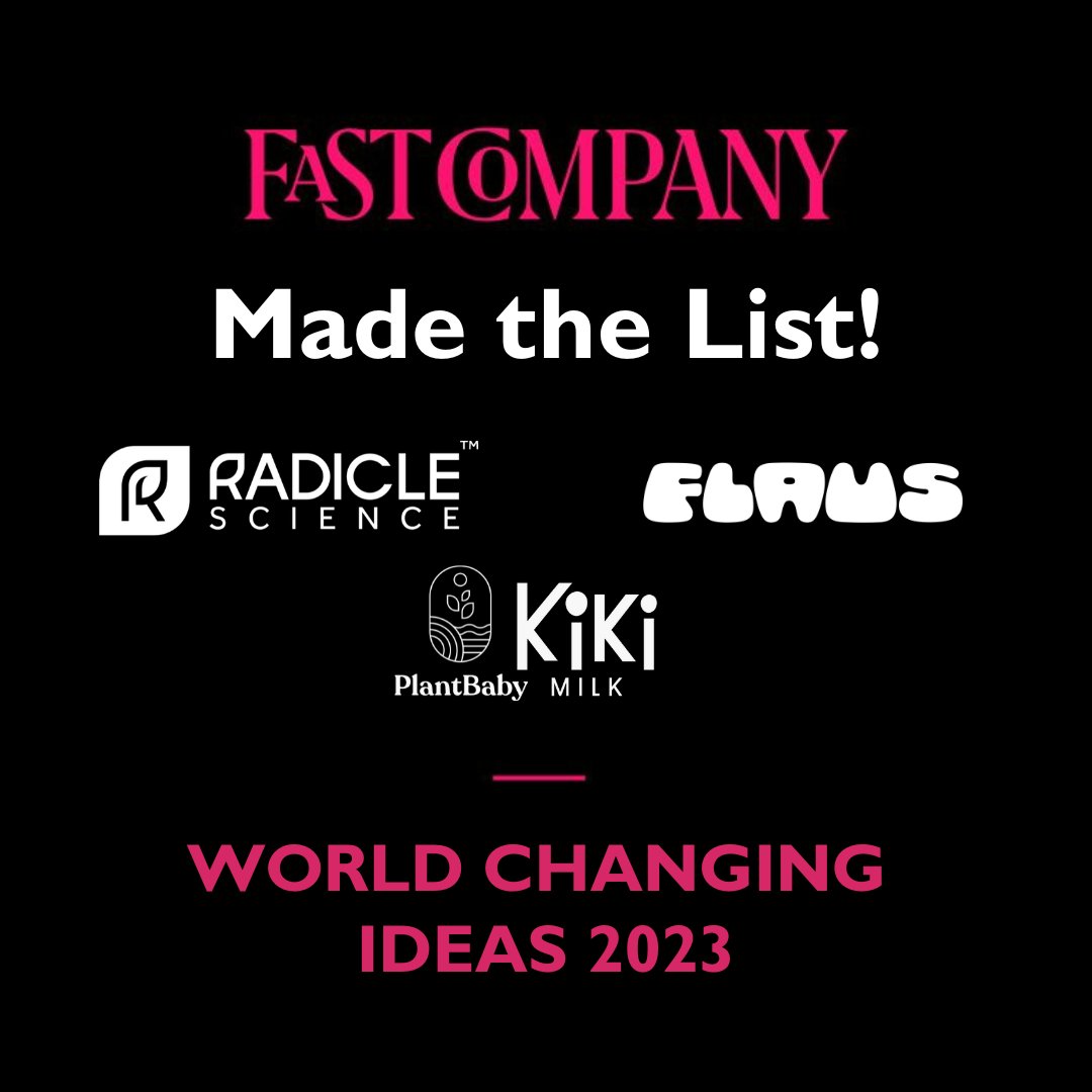 Excited for our portcos that made @FastCompany’s World Changing Ideas 2023🧠🌎 Wellness Finalists: @radiclescience- clinical trials for supplements @goflaus- electric flosser fastcompany.com/90871374/world… Food Honoree: @plantbabyco- plant-based @kikimilkco! fastcompany.com/90869990/world…