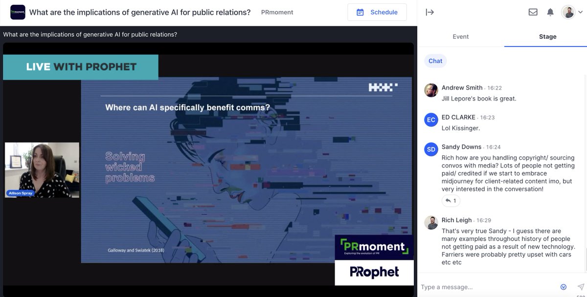 AIinPR (@aiinpr) on Twitter photo Really interesting webinar so far, looking at the impact of #AIinPR.
Thanks to <a href="/therealprmoment/">PRmoment</a>, <a href="/AKwittken/">Aaron Kwittken</a>, <a href="/andismit/">Andrew Bruce Smith</a> and <a href="/allison_spray/">Allison Spray</a> for putting this together. There is a recording being made, too if you've missed it. Really interesting webinar so far, looking at the impact of #AIinPR.
Thanks to <a href="/therealprmoment/">PRmoment</a>, <a href="/AKwittken/">Aaron Kwittken</a>, <a href="/andismit/">Andrew Bruce Smith</a> and <a href="/allison_spray/">Allison Spray</a> for putting this together. There is a recording being made, too if you've missed it.
