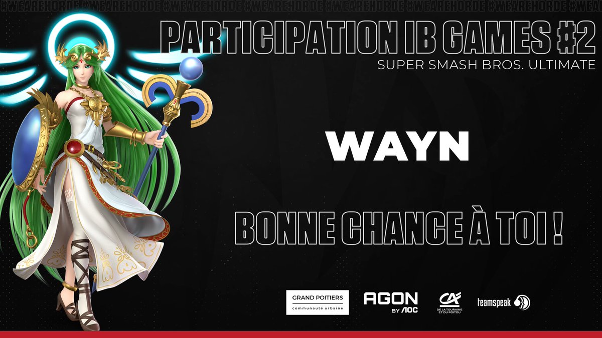 🚨#SSBU #IBGames #2 🚨

Ce soir 18h tous sur le live twitch.tv/WaynLK de <a href="/WaynLK/">Wayn</a> qui va porter haut les couleurs de la Horde lors de ces IB Games face à des adversaires de choix dont <a href="/TheSisqui/">VGY | Sisqui</a> ! 🔥

Force à toi champion on sait que tu vas tout donner ! 💪

#WeAreHorde