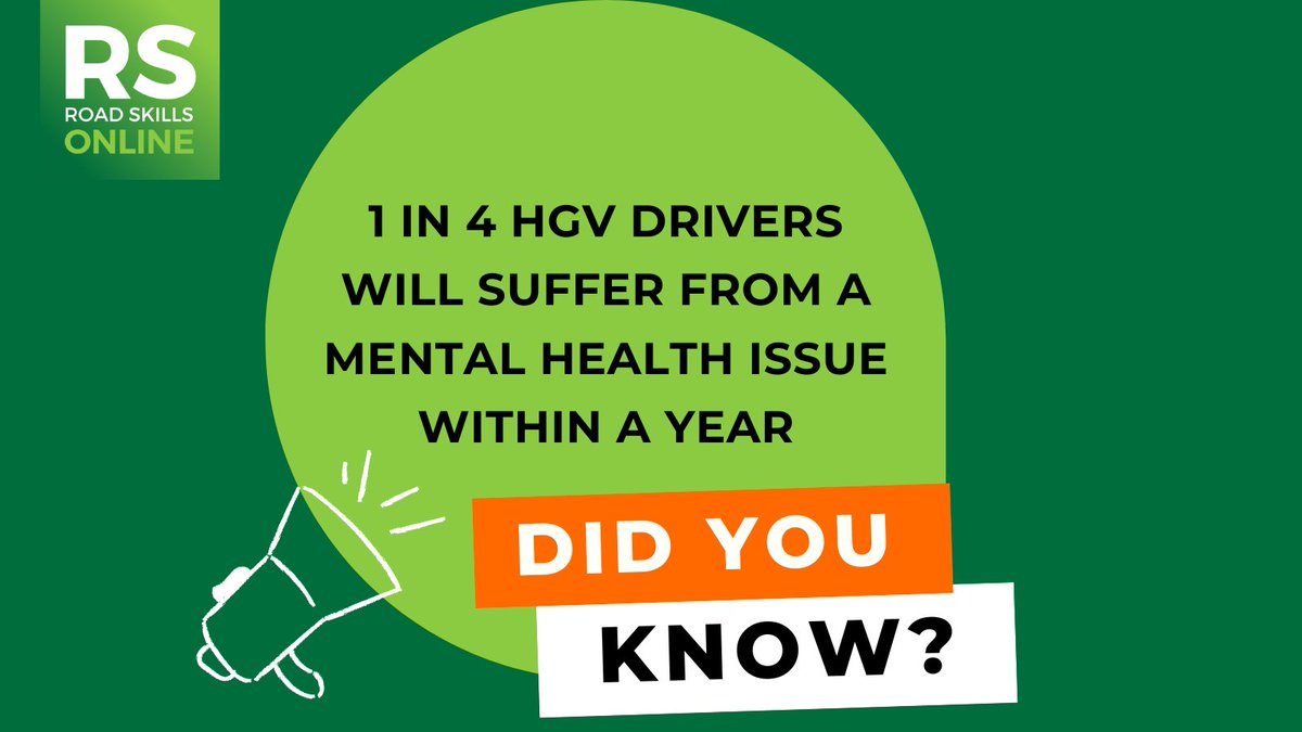 Roadskillsbiz's tweet photo. We now know that 1 in 4 HGV drivers will suffer from a mental health issue within a year - read our latest blog and learn 3 ways you can support your team! #MentalHealthMonth https://t.co/Wbqi6TJgu0