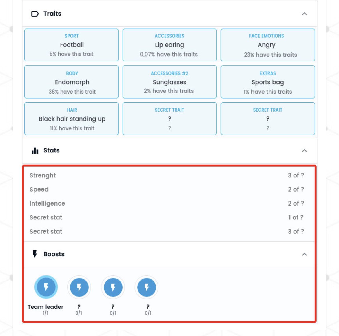 Metaverse_SC's tweet image. First RPG blockchain character development system ❤️ 

Upgradable stats ! wow 🤩

Strenght +3
Speed +2

Follow @Metaverse_SC 

#nft #NFT #nftart #NFTartwork #NFTCollection #Ethereum #NFTGiveaway #NFTdrop