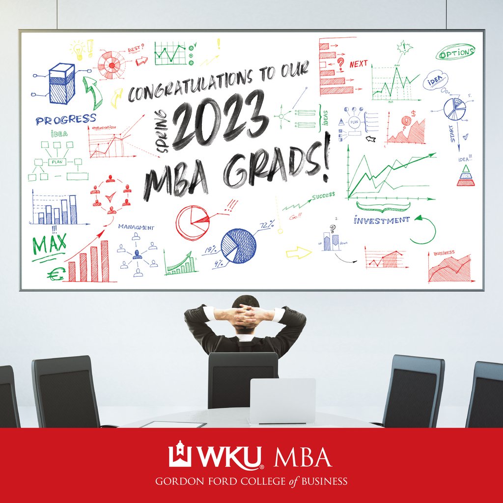 WKU_MBA's tweet photo. Join us in congratulating our 2023 MBA graduates! 

The view looks great from the Top doesn't it? 😉

#wku #wkugrad2023 #wkugraduation #tothetop #mba https://t.co/nfZIwRTT9W