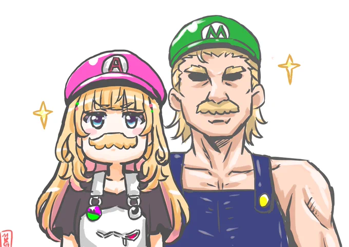 初見マリオがんばれ〜   #アキびゅーわーるど #アロ絵 #Akimage