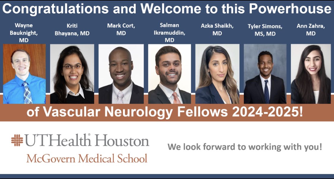 What an amazing and competitive year of applicants! Congratulations to our future <a href="/McGovernMed/">McGovern Med School</a> Vascular Neurology fellows!