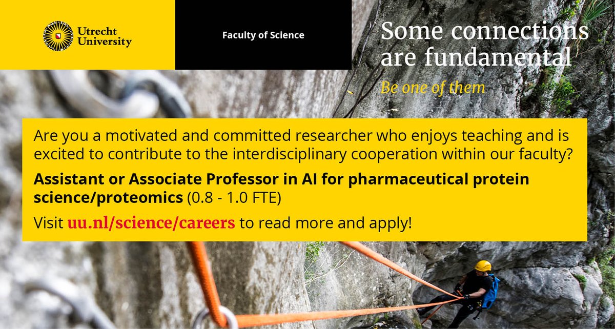 Please retweet: we are looking for a research talent who applies AI to proteomics, especially immunoproteomics, working in the @hecklab as well as in  uu.nl/en/research/ai…. Details can be found here: uu.nl/en/organisatio…