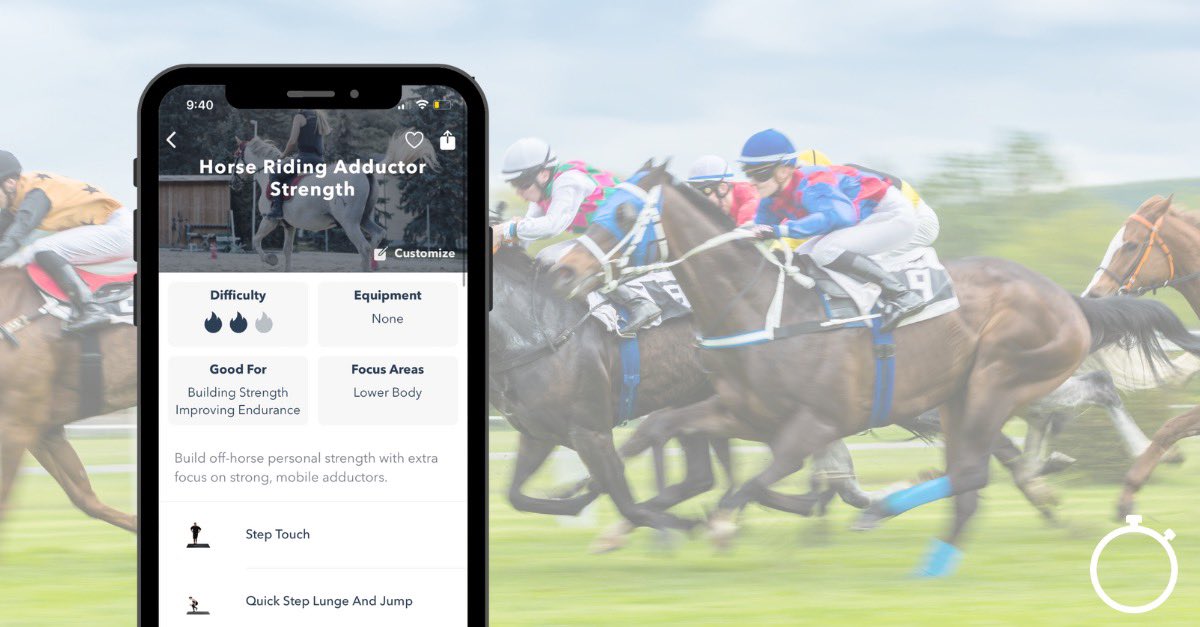 The #KentuckyDerby is about to begin 🏇 Jockeys take on intense physical training to perform their best, including a heavy emphasis on working their adductors. 

Feel the burn and try out our “Horse Riding” workout in the app.

#derby #Forte #TapitTrice #ConfidenceGame
