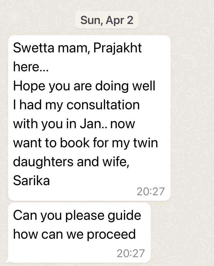 swetta_jumaani's tweet photo. Taste success once, as the saying goes, tongue crave more... After being Jumaanified once, you'd want more and more 😉
#onlineconsultation #jumaanified #clients #clientfeedback #testimonialthursday #luckfactor #newspelling #newyou #jumaani #swettajumaani https://t.co/0TDNZjfb2F