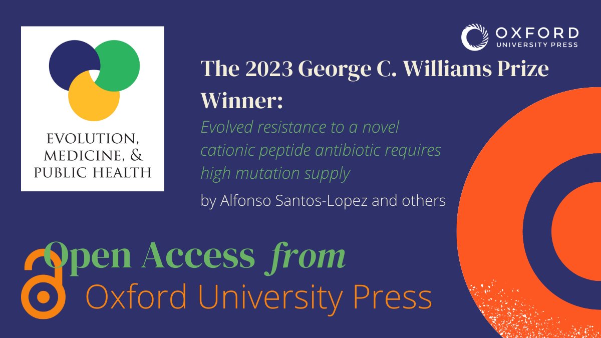Congratulations to @ASantosLopez and his fellow authors for winning the George C. Williams prize for 2023! Read the paper in Evolution, Medicine, and Public Health now. #OpenAccess bit.ly/41EiHge