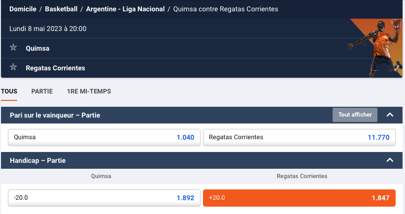 Doradobetting's tweet photo. 💰 PRONOSTIC GRATUIT: ❤️🔁 pour soutenir

🇦🇷 08/05/23 à 20h00: LNB | Quimsa vs Regatas+20 @ 1.847

📈 Cotes ps3838 👉 https://t.co/qhmH7l9S1t

🍀 Bonne chance à tous 
🏦 Restez prudent dans vos mises

#TeamParieur #parissportifs