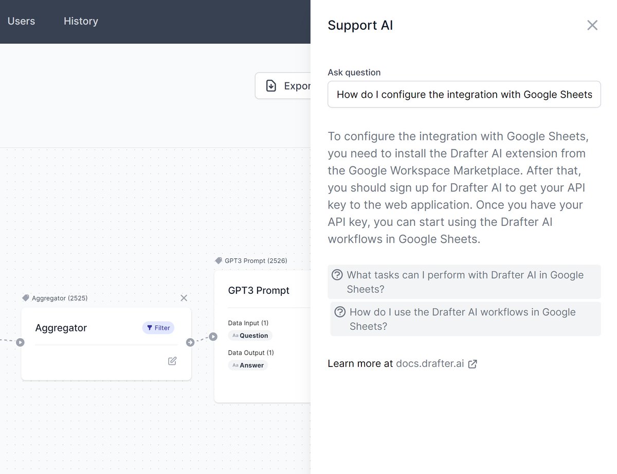 aiproductman's tweet photo. User onboarding is hard.

Especially for complex products.

Please, don't force your users to view links to docs.

Support them by answering SPECIFIC questions with AI.

They will thank you.

P.S. We did that at Drafter AI

#chatgpt #ai #customerexperience #support #ux https://t.co/qgYOOCi16H