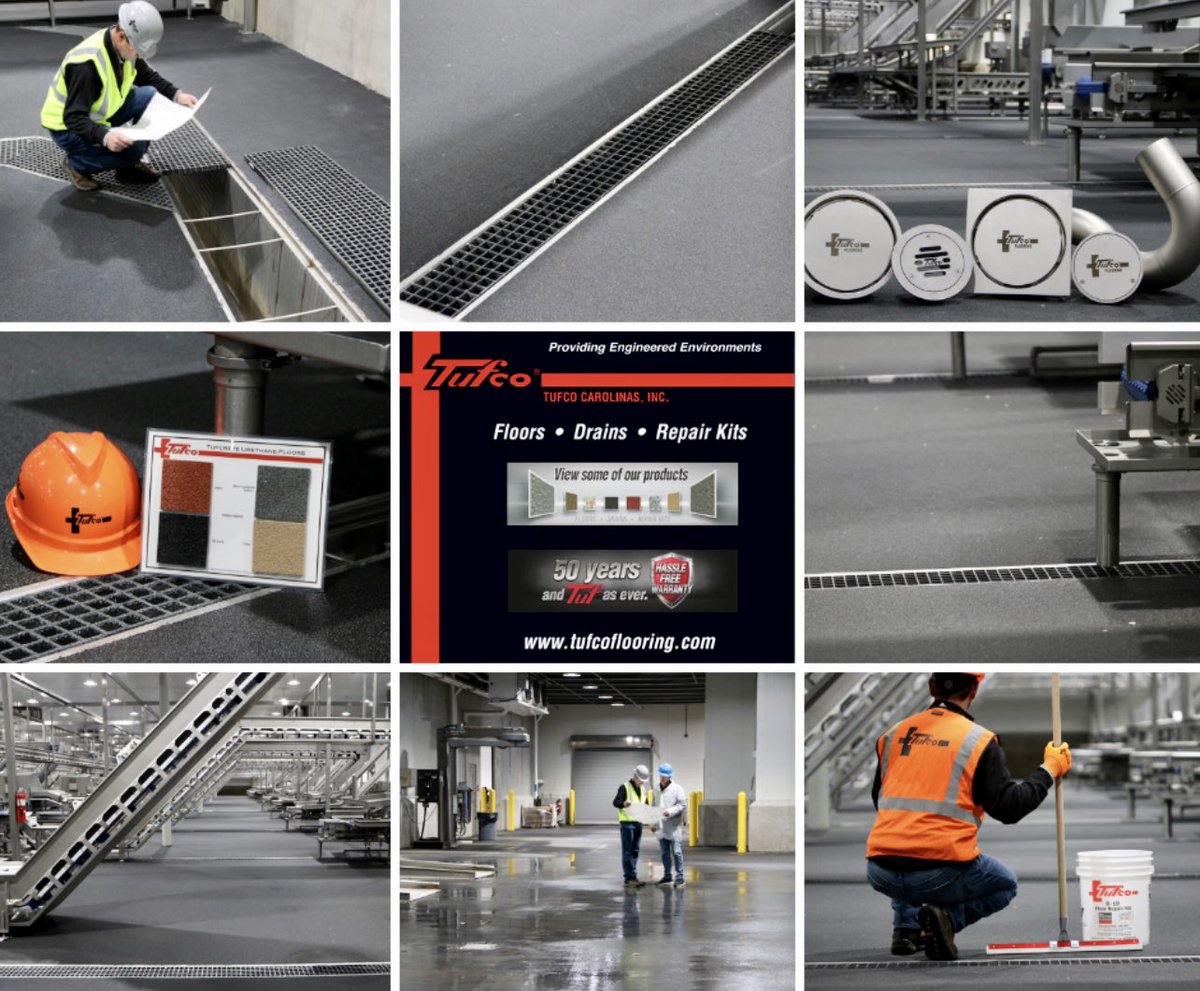 Building safety one job at a time. High performance flooring and drains designed for a lifetime of performance and value. Tufcoflooring.com #stainlesssteeldrains #epoxyflooring #industrialflooring