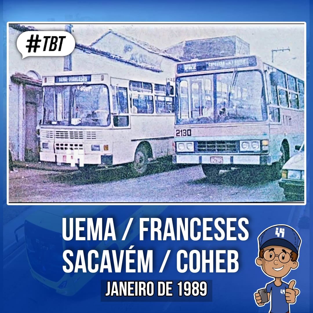 setsaoluis's tweet photo. 🚍 #TBT para 1989 em São Luís, Maranhão! A foto mostra ônibus das linhas UEMA/Franceses e Sacavém/COHEB no ponto de ônibus em frente ao Socorrão, na Avenida das Cajazeiras. Créditos para @curiandoehistoriando. #IlhadoAmor #Busao #Transporte #SaoLuis https://t.co/fGn2fBuhEN