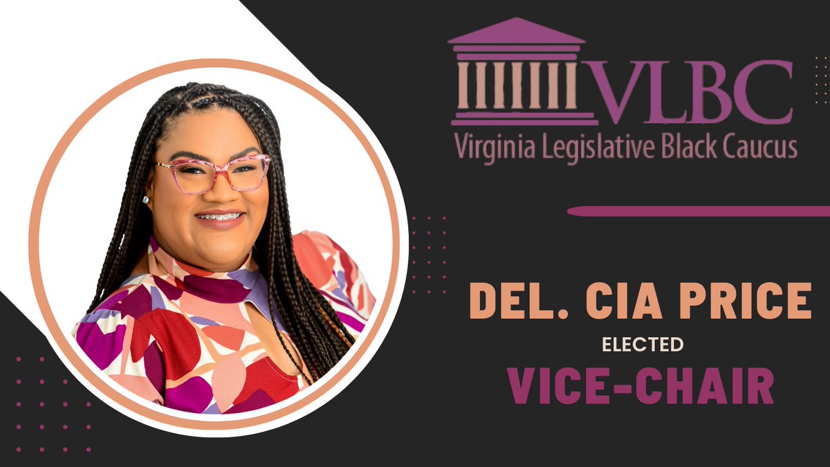 VaBlackCaucus's tweet photo. The VLBC elected @pricefordel95 to serve as Vice-Chair. She is filling the unexpired term left vacant when @RepMcClellan was elected to Congress. Price has served in the House since 2016 and has previously served as Chaplain and Secretary of the VLBC.  1/3 https://t.co/GC5R7Cs2bQ