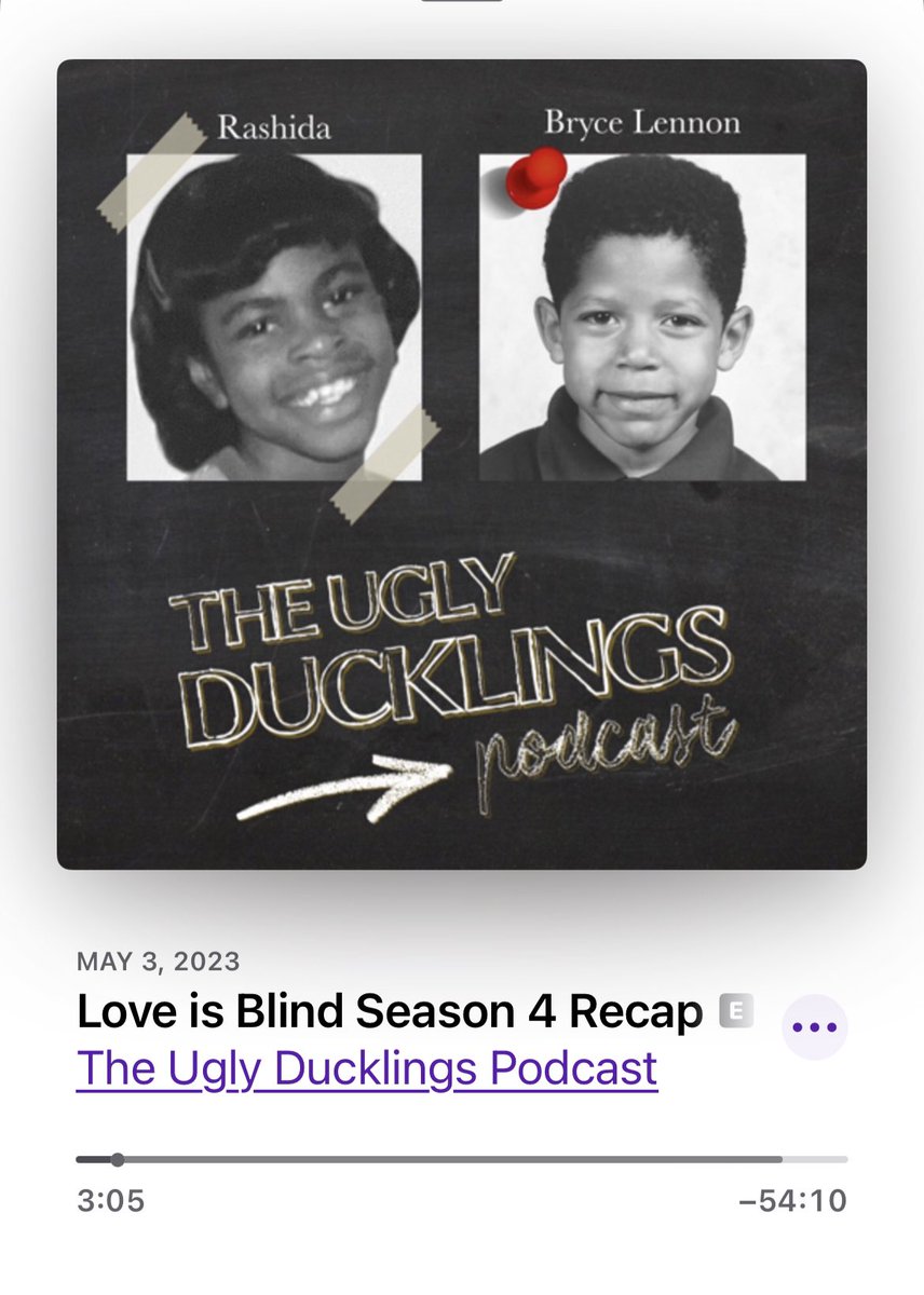 Listening to The Ugly Ducklings Podcast.  <a href="/lovejonesmark/">Ra</a> &amp; <a href="/BryceLennon/">BRYCE LENNON</a> discuss season 4 of  #LoveIsBlind 😈. Check em out! 

podcasts.apple.com/us/podcast/the…