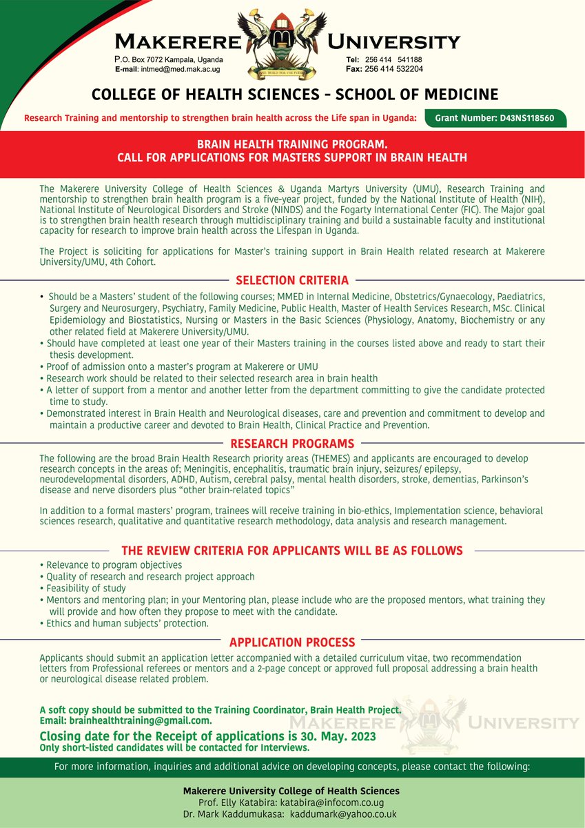 #Funding #Opportunity for #students @Makerere_Medics @Makerere_Medics #masters