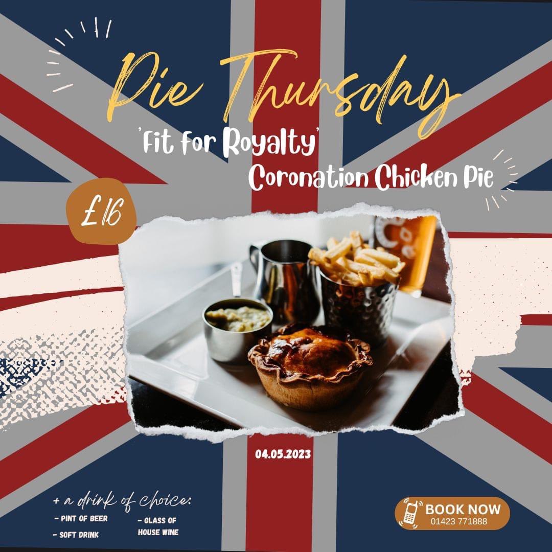 THURSDAY PIE &amp; PINT
🥧…. A pie fit for Royalty 👑