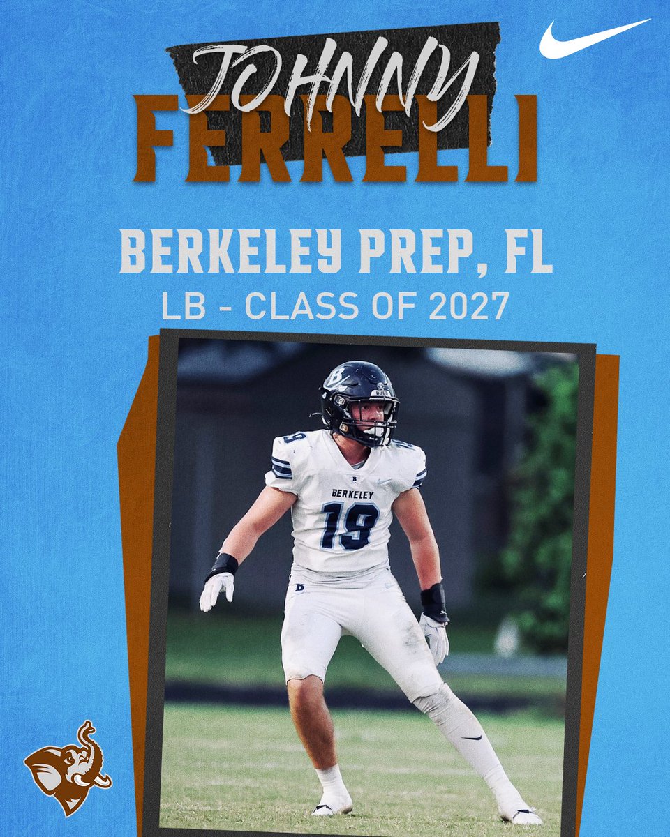 Welcome JOHNNY FERRELLI out of Berkley Prep, FL to the class of 2027! (All 3 Ferrelli brothers will be Jumbos this fall!) hudl.com/video/3/823180… 🐘 #jumbopride