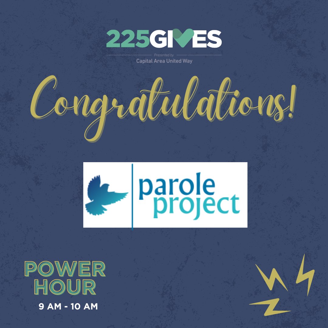 225Gives's tweet photo. Congrats to the Louisiana Parole Project for winning the 9 AM - 10 AM Power Hour! #IgniteAction #BuildCommunity https://t.co/yucauMdJn8