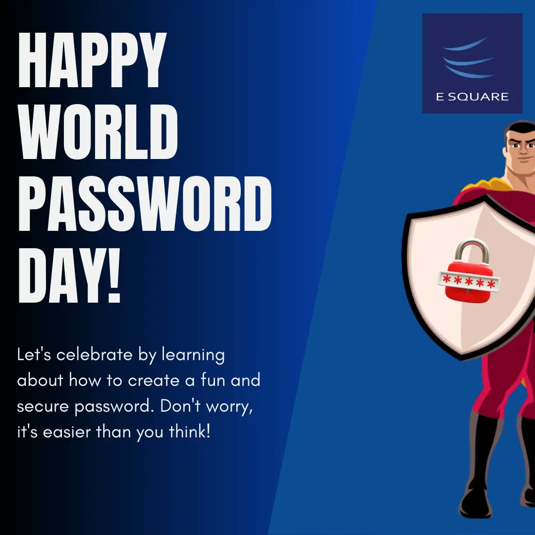 ESQUARESYSTEM's tweet image. Happy World Password Day! ESqaure intends to highlight the significance of using strong and unique passwords to protect your personal information from cyber-attacks
#WorldPasswordDay #OnlineSecurity #SecurePasswords #DataProtection #CyberSecurity