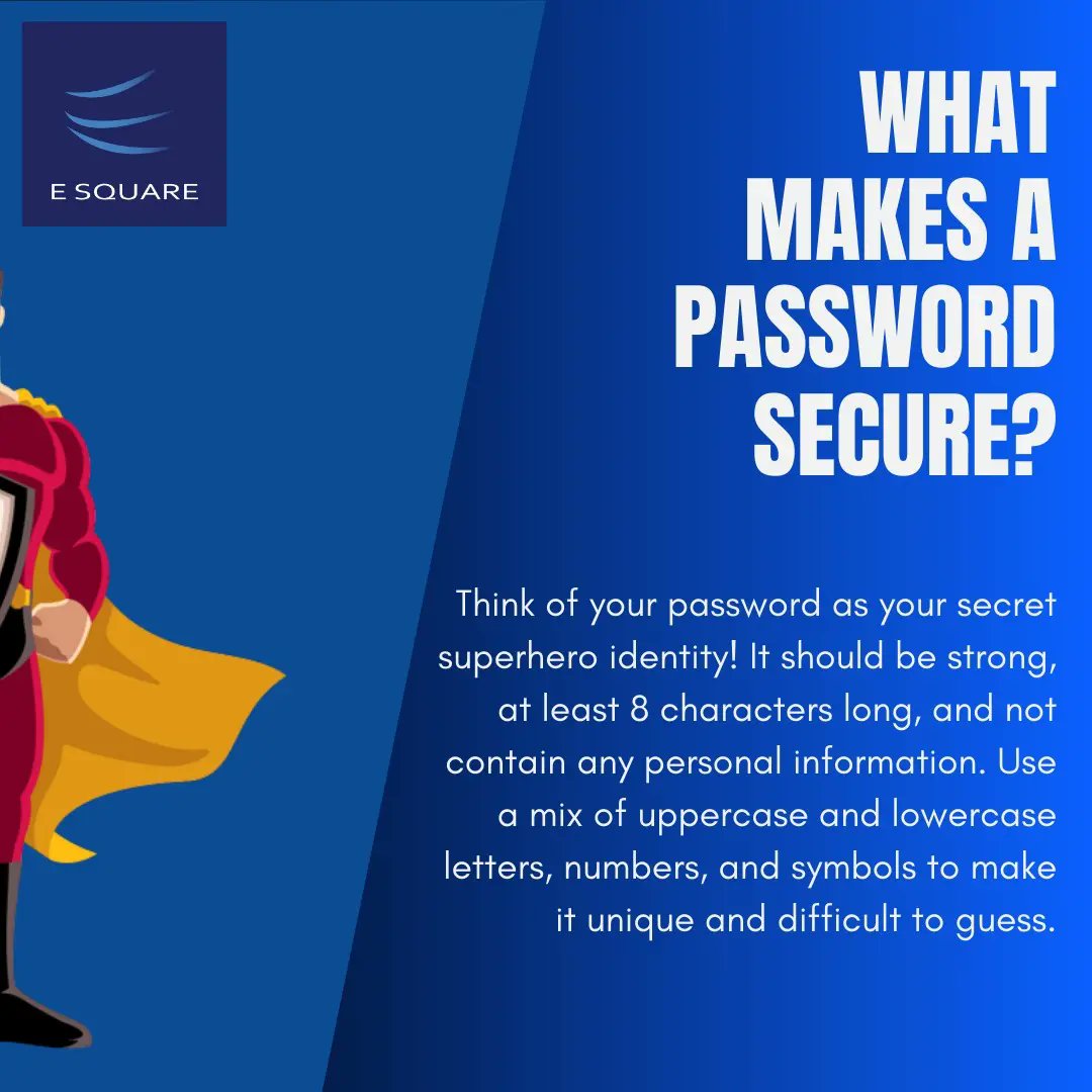 ESQUARESYSTEM's tweet image. Happy World Password Day! ESqaure intends to highlight the significance of using strong and unique passwords to protect your personal information from cyber-attacks
#WorldPasswordDay #OnlineSecurity #SecurePasswords #DataProtection #CyberSecurity