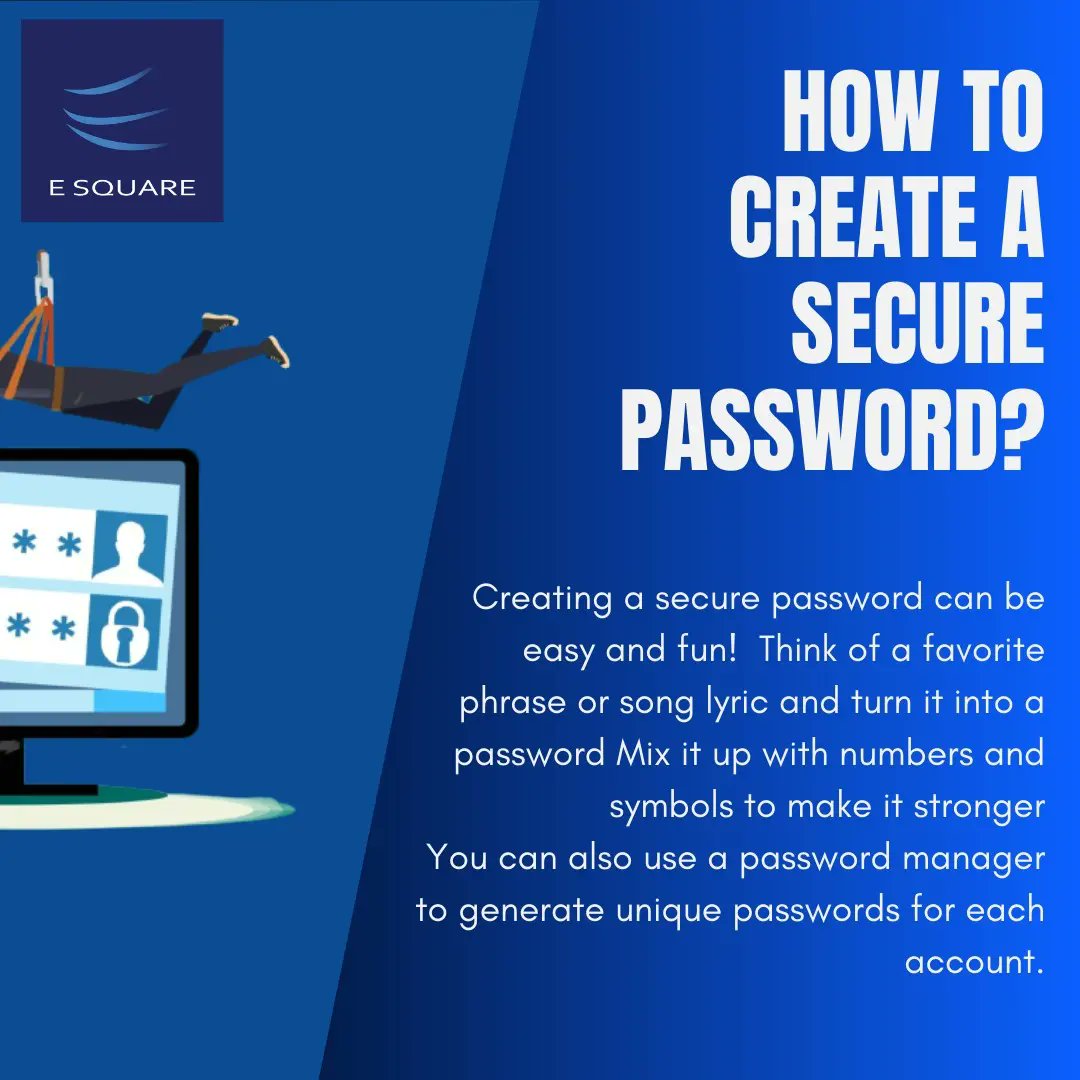 ESQUARESYSTEM's tweet image. Happy World Password Day! ESqaure intends to highlight the significance of using strong and unique passwords to protect your personal information from cyber-attacks
#WorldPasswordDay #OnlineSecurity #SecurePasswords #DataProtection #CyberSecurity