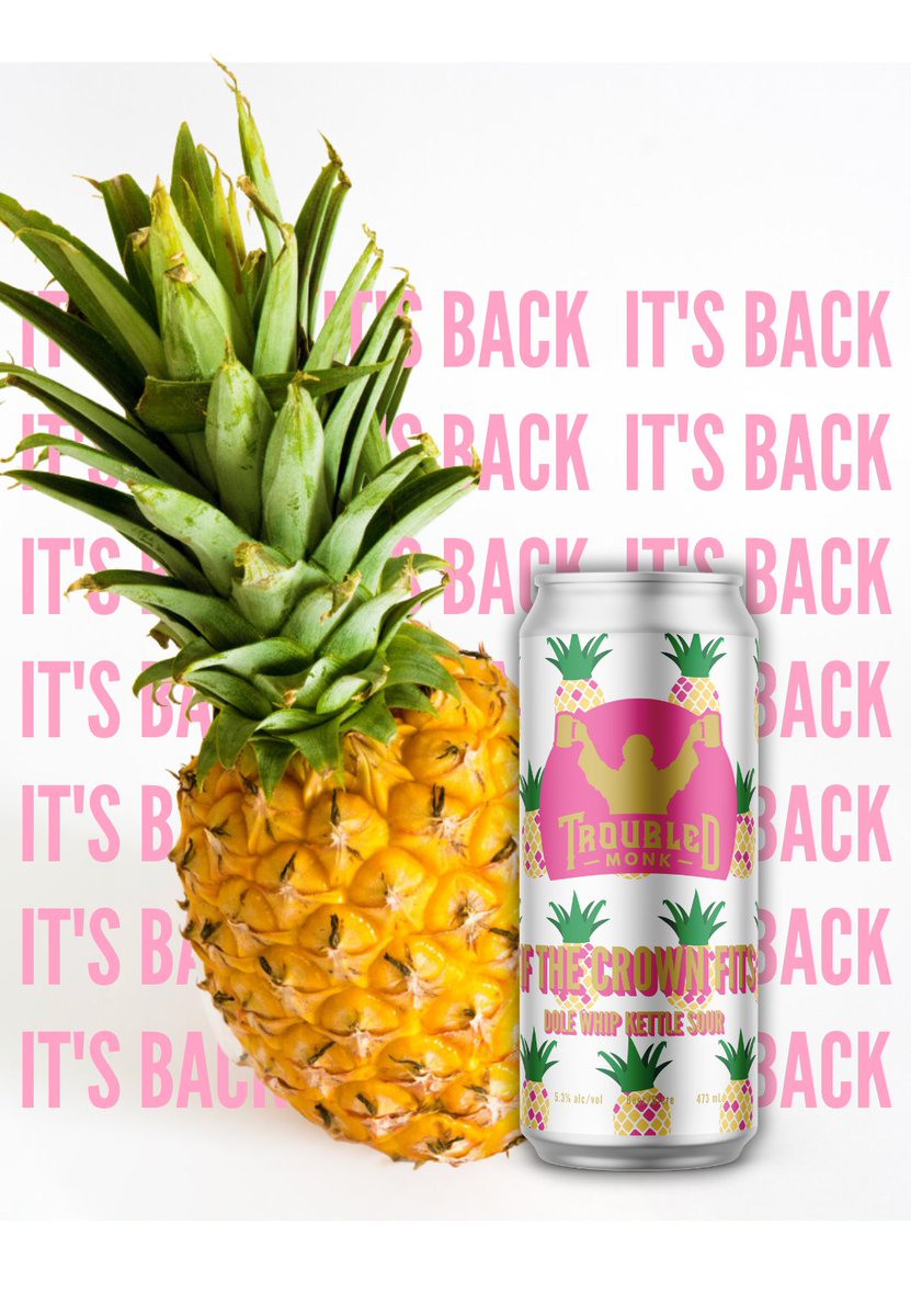 IF THE CROWN FITS 🍍
Dole Whip Kettle Sour

This gold-winning fan favourite is back in time for the summer heat.
Explosive flavours of fresh pineapple layered over a gentle tartness makes this a perfect summer sipper!
Read more: ow.ly/7WWL50OfZn9
ABV 5.3% 

#WEARIT